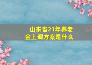 山东省21年养老金上调方案是什么