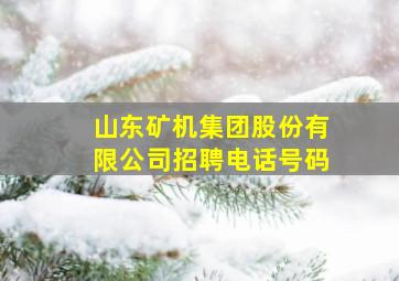 山东矿机集团股份有限公司招聘电话号码