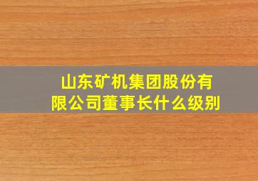 山东矿机集团股份有限公司董事长什么级别