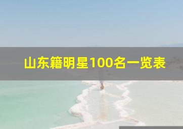 山东籍明星100名一览表