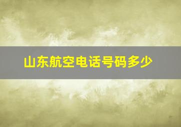 山东航空电话号码多少