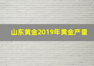 山东黄金2019年黄金产量