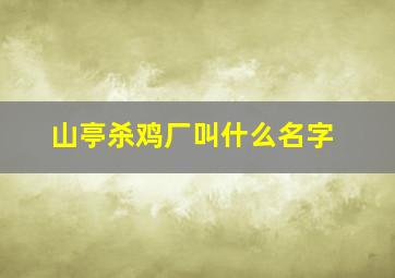 山亭杀鸡厂叫什么名字