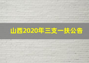 山西2020年三支一扶公告