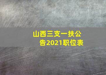 山西三支一扶公告2021职位表