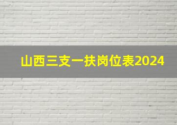 山西三支一扶岗位表2024