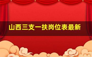 山西三支一扶岗位表最新