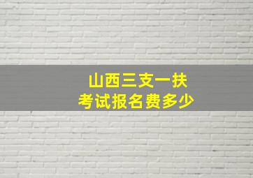 山西三支一扶考试报名费多少