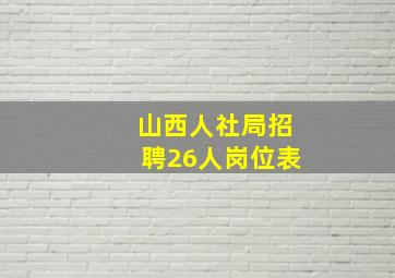 山西人社局招聘26人岗位表