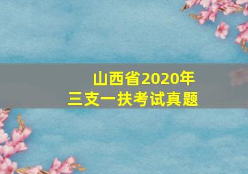 山西省2020年三支一扶考试真题