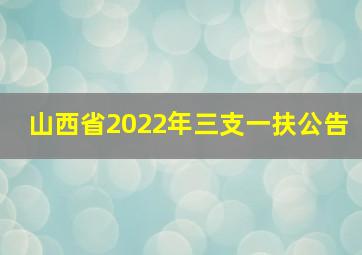 山西省2022年三支一扶公告