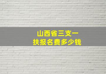 山西省三支一扶报名费多少钱