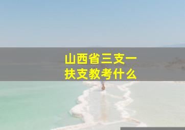 山西省三支一扶支教考什么