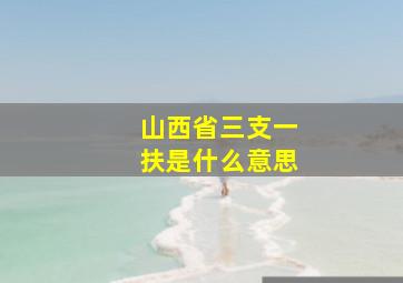 山西省三支一扶是什么意思