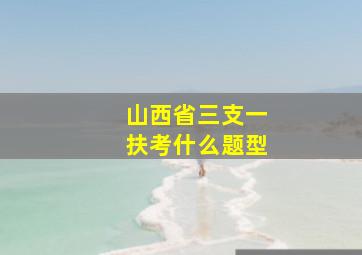 山西省三支一扶考什么题型