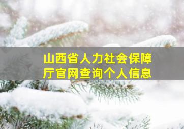 山西省人力社会保障厅官网查询个人信息