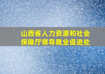 山西省人力资源和社会保障厅领导就业促进处