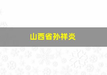 山西省孙祥炎