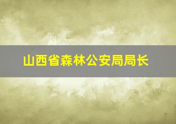 山西省森林公安局局长