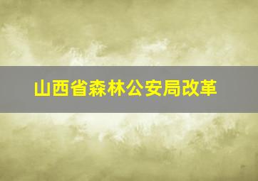 山西省森林公安局改革