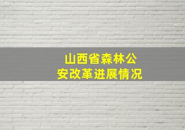 山西省森林公安改革进展情况