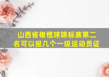 山西省橄榄球锦标赛第二名可以报几个一级运动员证