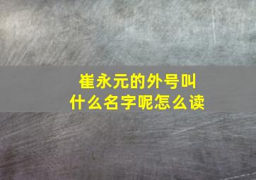 崔永元的外号叫什么名字呢怎么读