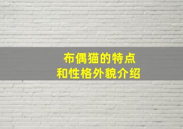 布偶猫的特点和性格外貌介绍