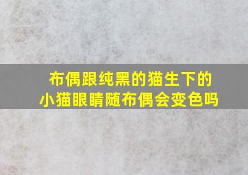 布偶跟纯黑的猫生下的小猫眼睛随布偶会变色吗