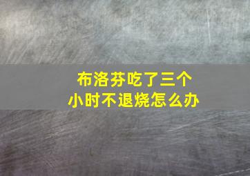 布洛芬吃了三个小时不退烧怎么办