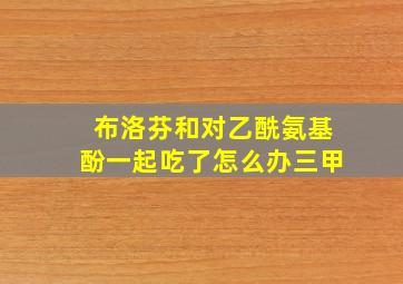 布洛芬和对乙酰氨基酚一起吃了怎么办三甲