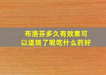 布洛芬多久有效果可以退烧了呢吃什么药好