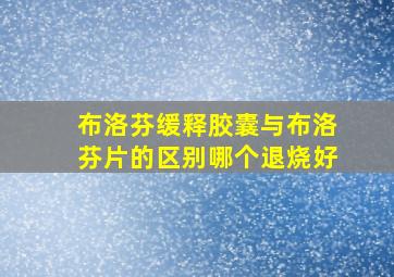 布洛芬缓释胶囊与布洛芬片的区别哪个退烧好