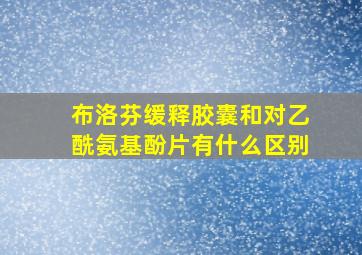 布洛芬缓释胶囊和对乙酰氨基酚片有什么区别