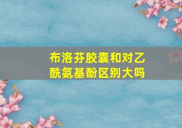 布洛芬胶囊和对乙酰氨基酚区别大吗