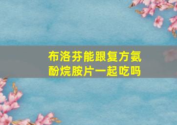 布洛芬能跟复方氨酚烷胺片一起吃吗