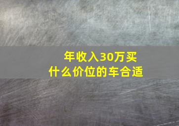 年收入30万买什么价位的车合适