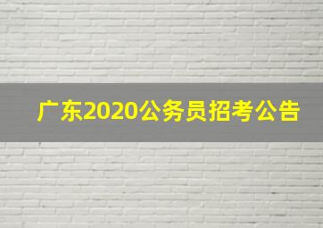 广东2020公务员招考公告