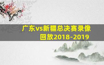 广东vs新疆总决赛录像回放2018-2019