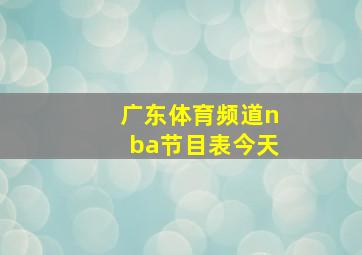 广东体育频道nba节目表今天