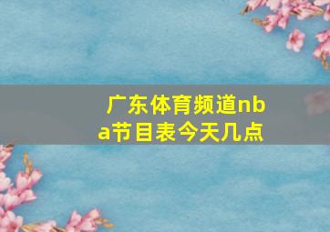 广东体育频道nba节目表今天几点