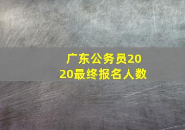 广东公务员2020最终报名人数