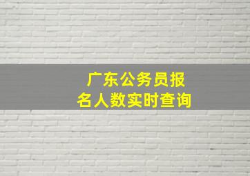 广东公务员报名人数实时查询