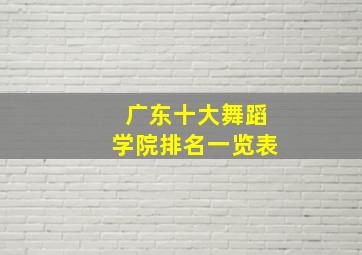 广东十大舞蹈学院排名一览表