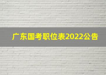 广东国考职位表2022公告