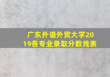 广东外语外贸大学2019各专业录取分数线表