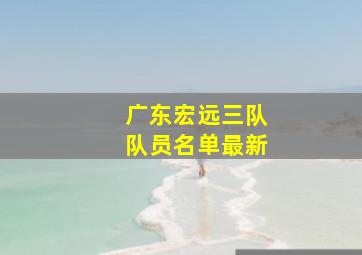 广东宏远三队队员名单最新