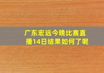 广东宏远今晚比赛直播14日结果如何了呢