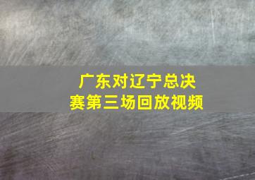 广东对辽宁总决赛第三场回放视频