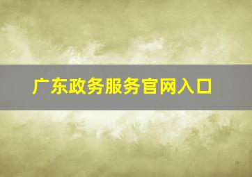 广东政务服务官网入口